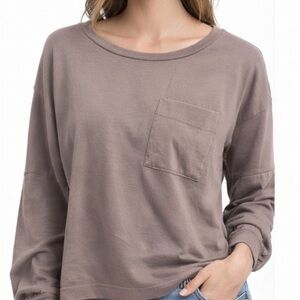 Free People Mauve Long Sleeve Tee